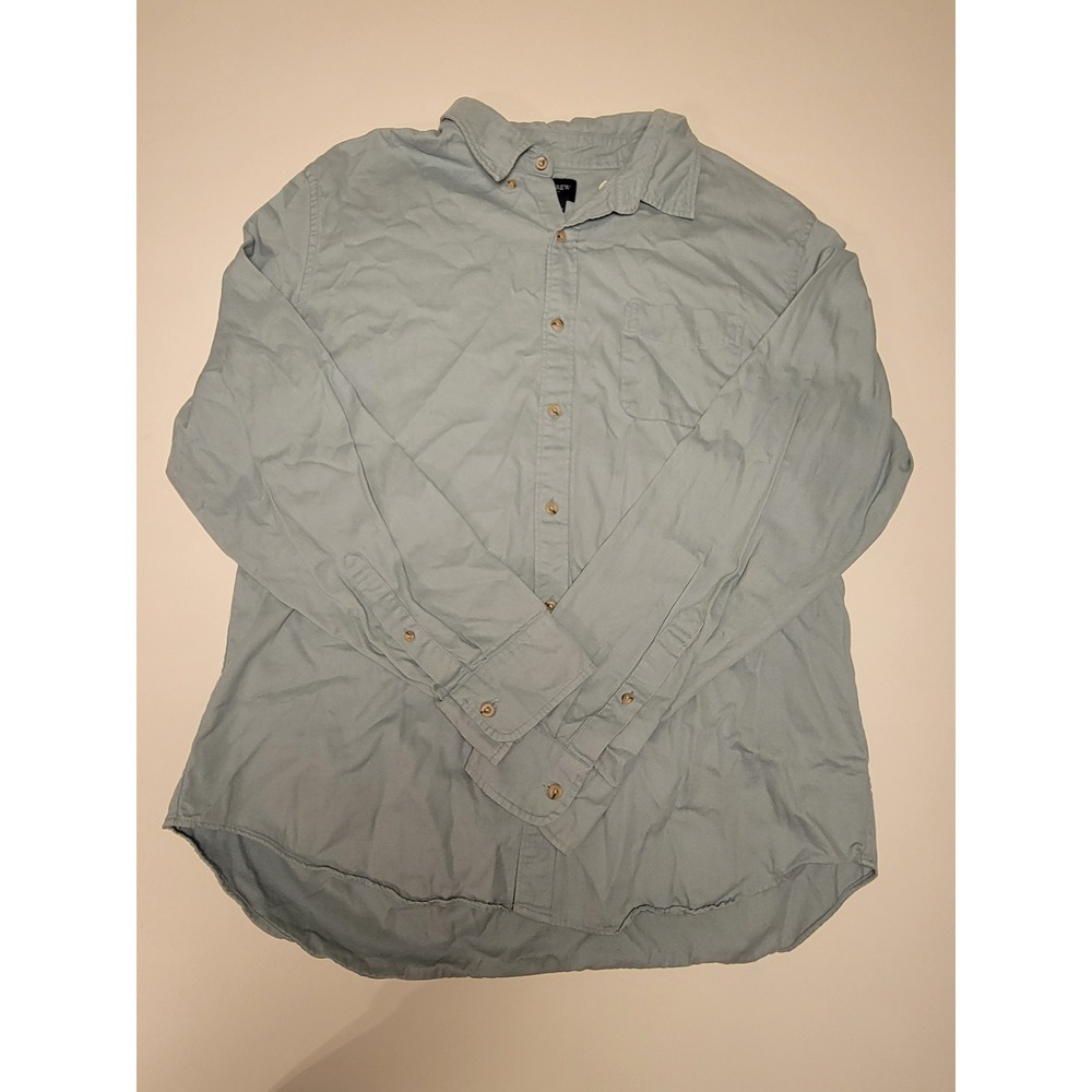 J.Crew Mens XL Light Blue Corduroy Long Sleeve Button Down Shirt Pocket